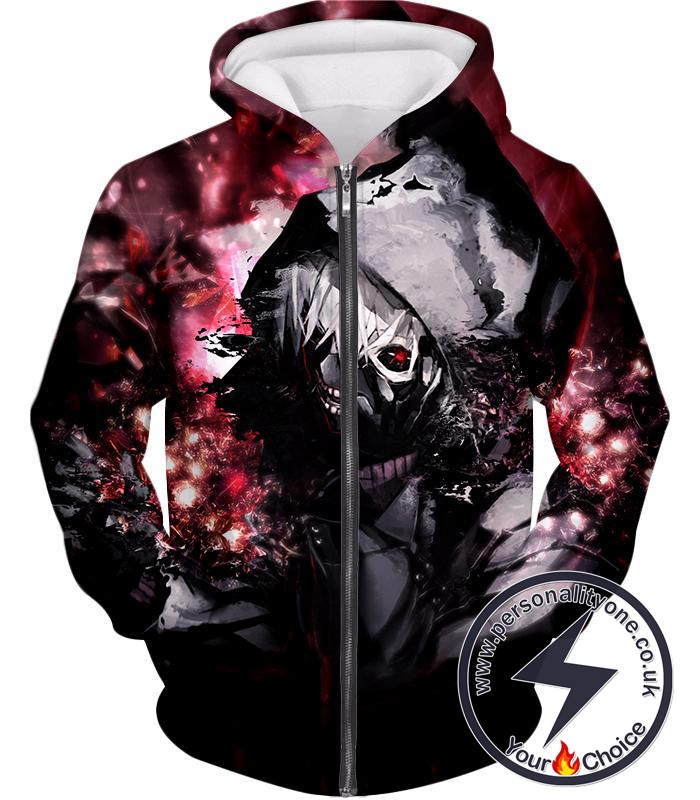 Tokyo Ghoul Ghoul Cannibal Ken Kaneki Cool Printed Zip Up Hoodie